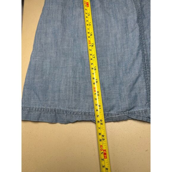 Madewell blue chambray short sleeve top with a back tie detail XS - Picture 6 of 7